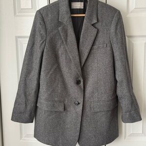 Everlane Gray Single-Breasted Wool-Blend Blazer